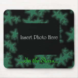 Alfombrilla De Ratón En las estrellas Patrón verde estrella Frame Mouse