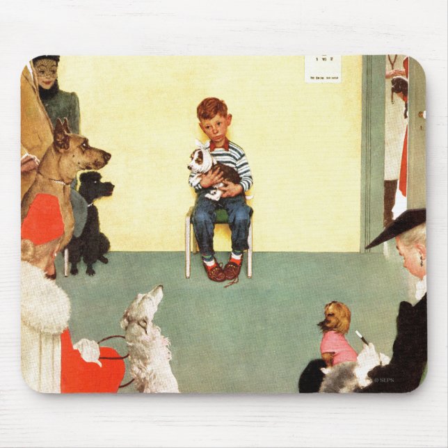Alfombrilla De Ratón En los Vets de Norman Rockwell (Frente)