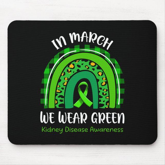 Alfombrilla De Ratón En Marzo Se Usa Conciencia Sobre La Enfermedad Ren (Frente)