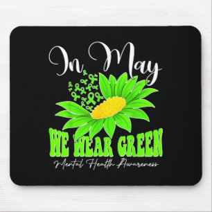 Alfombrilla De Ratón En mayo usa girasoles verdes mujeres salud mentalE