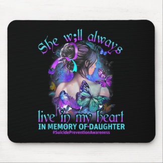 Alfombrilla De Ratón En Memoria De Hija Diseño De Conciencia De Prevenc