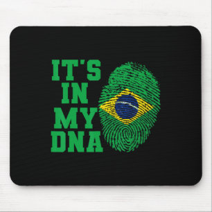 Alfombrilla De Ratón En Mi Adn, Camisa Bandera De Brasil Corta Vintage 