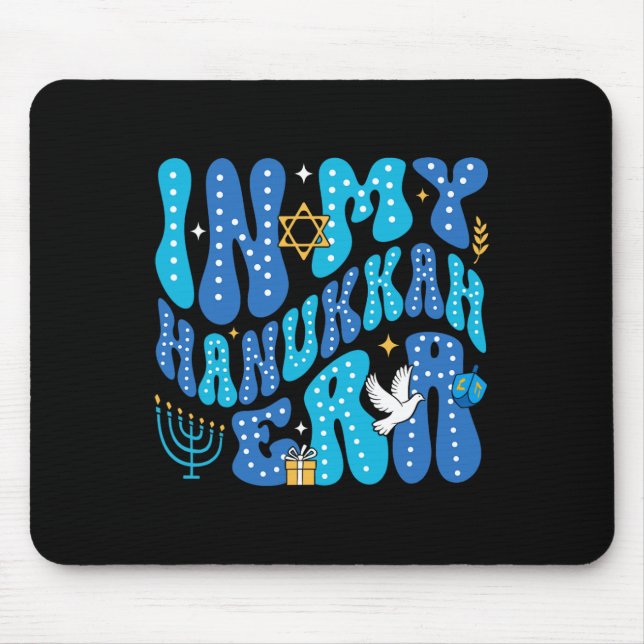 Alfombrilla De Ratón En mi era Hanukkah Feliz Chanukah Pajamakah judío (Frente)