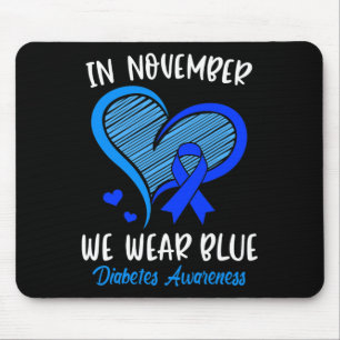 Alfombrilla De Ratón En Noviembre, usamos Blue Cure Diabetes Awareness 