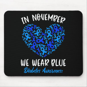 Alfombrilla De Ratón En Noviembre, usamos Blue Cure Diabetes Awareness 