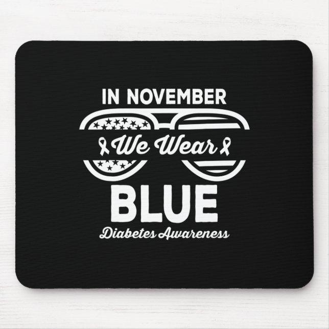 Alfombrilla De Ratón En Noviembre Usamos Diabetes De Concienciación Sob (Frente)