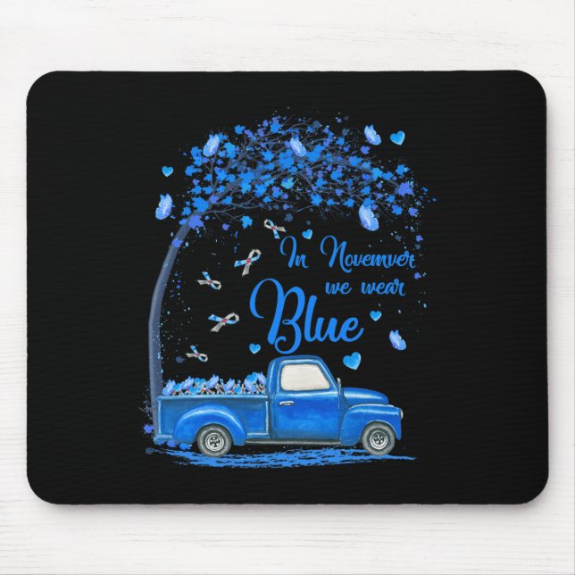 Alfombrilla De Ratón En Noviembre Usamos Diabetes De Mariposa De Camión (Frente)