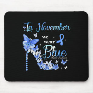 Alfombrilla De Ratón En Noviembre Usamos Mariposas Azules Para La Diabe