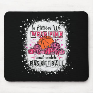 Alfombrilla De Ratón En octubre llevamos un baloncesto rosado Cáncer de