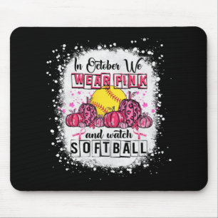 Alfombrilla De Ratón En octubre llevamos un Softball rosa con cáncer de