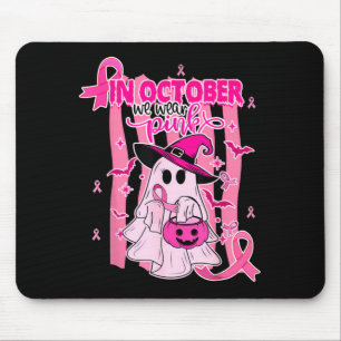 Alfombrilla De Ratón En Octubre Nos Vestimos De Rosa Bruja Fantasma Cán