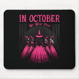 Alfombrilla De Ratón En Octubre Usamos Bruja De Halloween Rosa