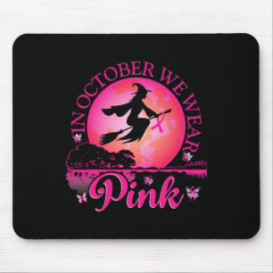 Alfombrilla De Ratón En Octubre Usamos Cinta Rosa Bruja Halloween Bre