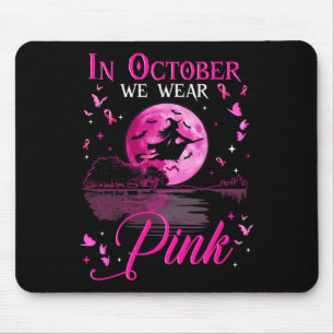 Alfombrilla De Ratón En Octubre Usamos Cinta Rosa Halloween Bruja