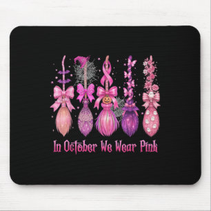 Alfombrilla De Ratón En Octubre Usamos Halloween Brea De Bruja Rosa