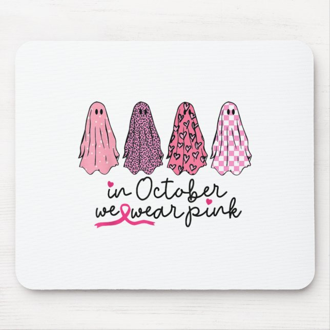 Alfombrilla De Ratón En Octubre Usamos Nk Ghost Boo Halloween Peche C (Frente)