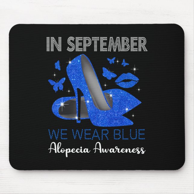 Alfombrilla De Ratón En Septiembre Se Usa Altura Azul Alopecia Awarene (Frente)
