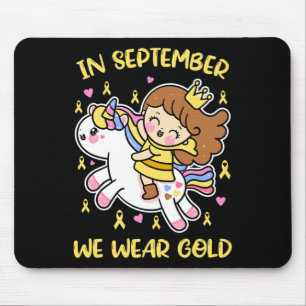 Alfombrilla De Ratón En Septiembre Usamos Cáncer Infantil De Unicornio