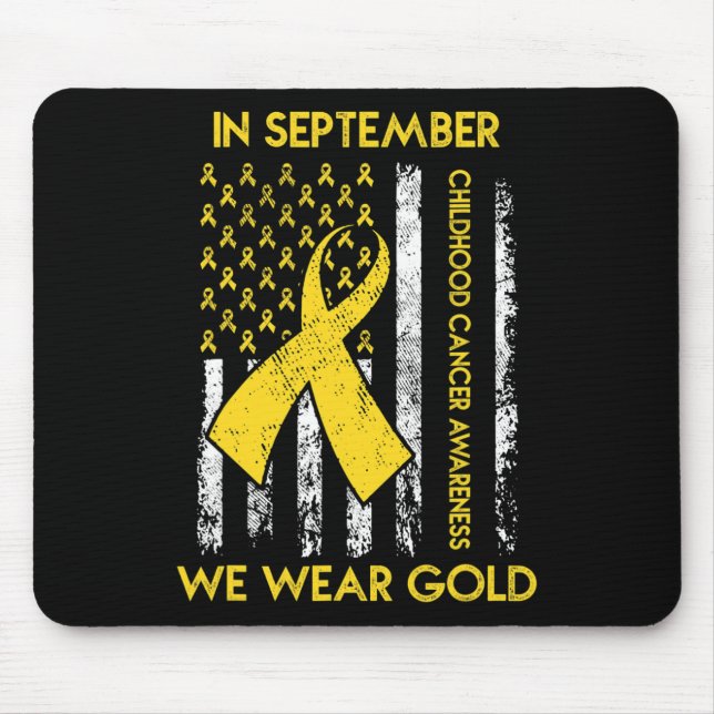 Alfombrilla De Ratón En Septiembre Usamos El Awarene Del Cáncer Infanti (Frente)