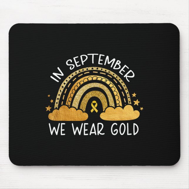 Alfombrilla De Ratón En Septiembre Usamos El Awarene Del Cáncer Infanti (Frente)