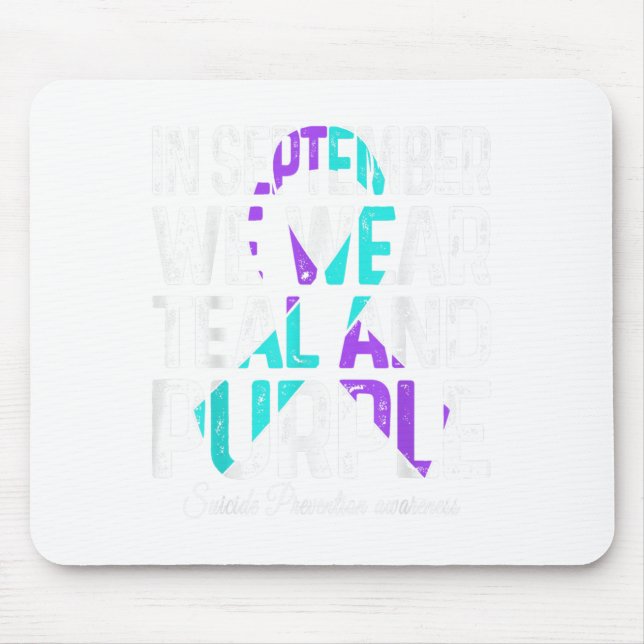 Alfombrilla De Ratón En Septiembre Usamos Suicidio Verde azulado De Cin (Frente)