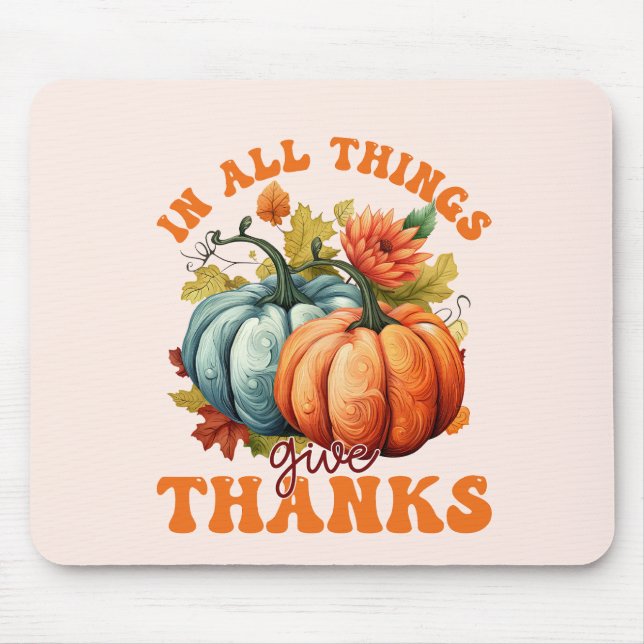 Alfombrilla De Ratón En Todas Las Cosas Da Gracias Calabaza (Frente)