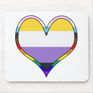 Alfombrilla De Ratón Enby Pride Heart