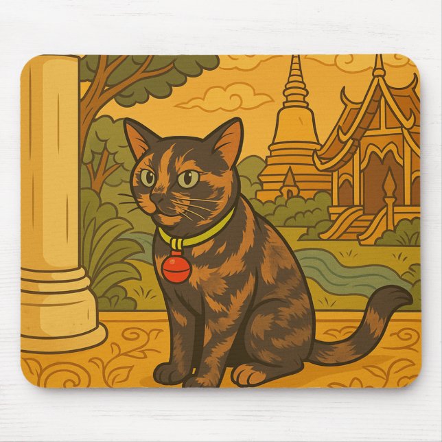 Alfombrilla De Ratón Encantador Siam Cat Mousepad (Frente)