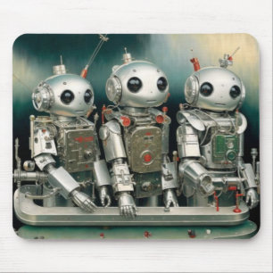 Alfombrilla De Ratón Encantador trío robot