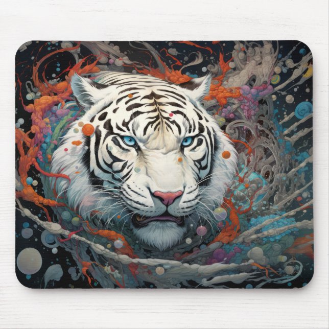 Alfombrilla De Ratón Encanto animal colorido de tigres (Frente)