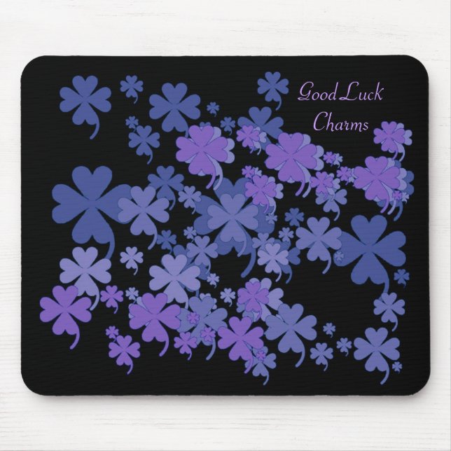 Alfombrilla De Ratón Encantos de buena suerte Mousepad violeta azul por (Frente)