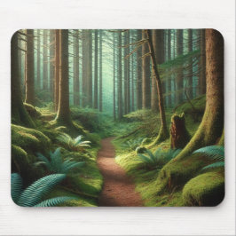 Alfombrilla De Ratón Enchanted Forest Path – Tranquil Green Escape