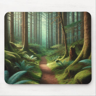 Alfombrilla De Ratón Enchanted Forest Path – Tranquil Green Escape