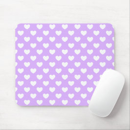 Alfombrilla De Ratón Enchanting Lavender And White Hearts Pattern