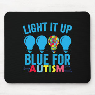 Alfombrilla De Ratón Enciende el autismo azul Mes de concientización 1