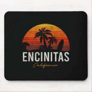 Alfombrilla De Ratón Encinitas California Ca Palmas Surf Atardecer Vint