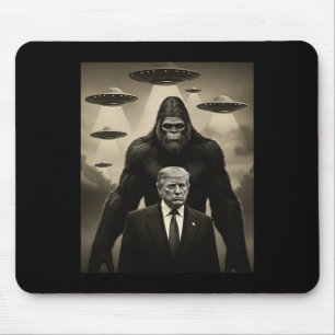 Alfombrilla De Ratón Encuentro de Trump con Bigfoot Ovni Alien Invasión