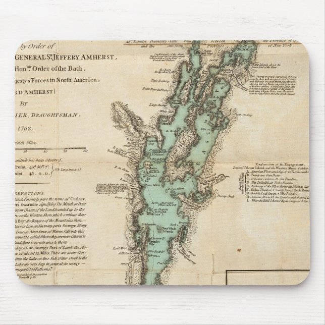 Alfombrilla De Ratón Encuesta sobre el lago Champlain (Frente)
