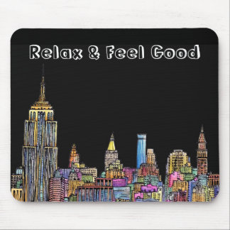 Alfombrilla De Ratón ::: Energía de Nueva York::: Mousepad (negro)