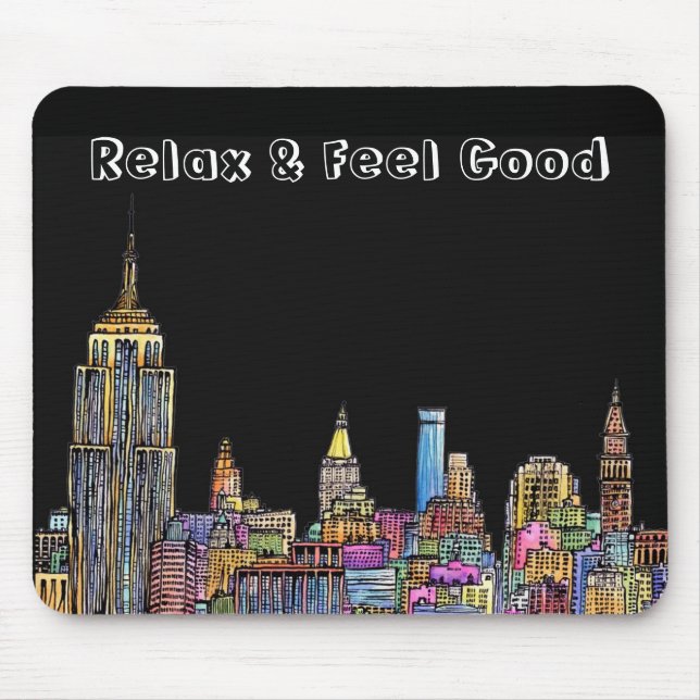 Alfombrilla De Ratón ::: Energía de Nueva York::: Mousepad (negro) (Frente)