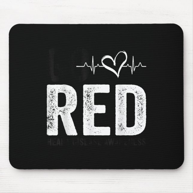 Alfombrilla De Ratón Enfermedad cardíaca estadounidense de ponerse rojo (Frente)