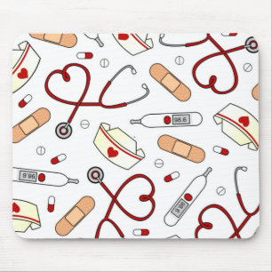 Alfombrilla De Ratón Enfermera Amor Imprimir Blanco