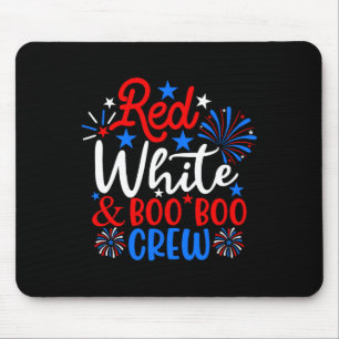 Alfombrilla De Ratón Enfermera De Blanco Rojo Y Boo Boo Gracioso 4 De J