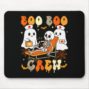 Alfombrilla De Ratón Enfermera de Halloween Boo Boo Crew Médico Fantasm