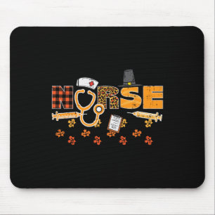 Alfombrilla De Ratón Enfermera de otoño de leopardo de acción de gracia