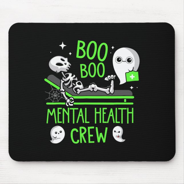 Alfombrilla De Ratón Enfermera de salud mental Psiquia Boo Boo Crew Enf (Frente)