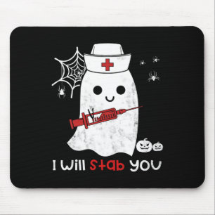 Alfombrilla De Ratón Enfermera fantasma Te apuñalaré regalo de Hallowee
