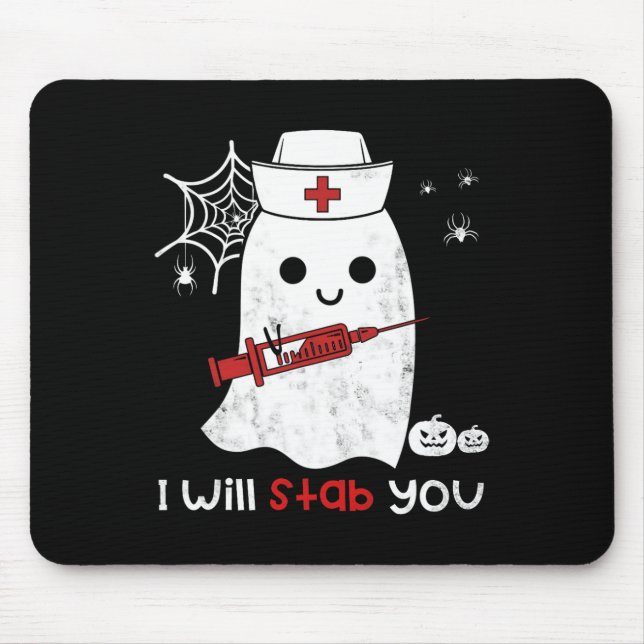 Alfombrilla De Ratón Enfermera fantasma Te apuñalaré regalo de Hallowee (Frente)