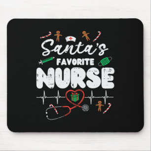 Alfombrilla De Ratón Enfermera favorita de Santa Navidad Xmas Scrub de