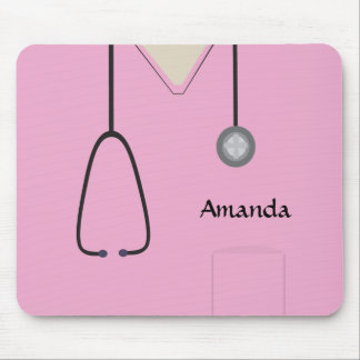Alfombrilla De Ratón Enfermera Médica Escrutinio Rosado Mousepad